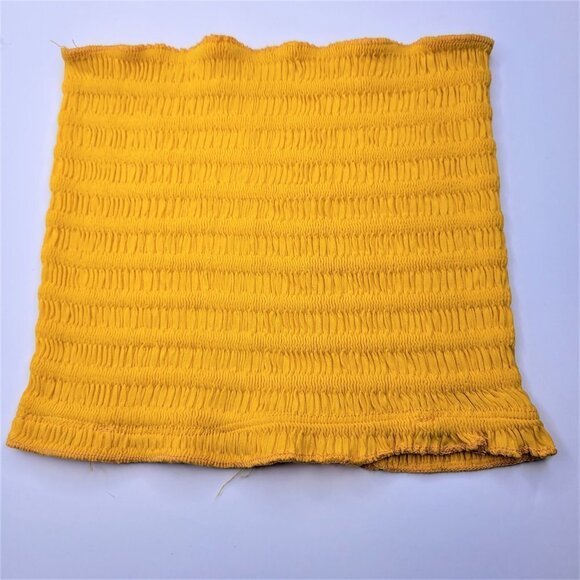 Yellow Sexy Crop Top Strapless Tube Top Smocked Stretchy Summer Bandeau - NEW - Picture 3 of 10